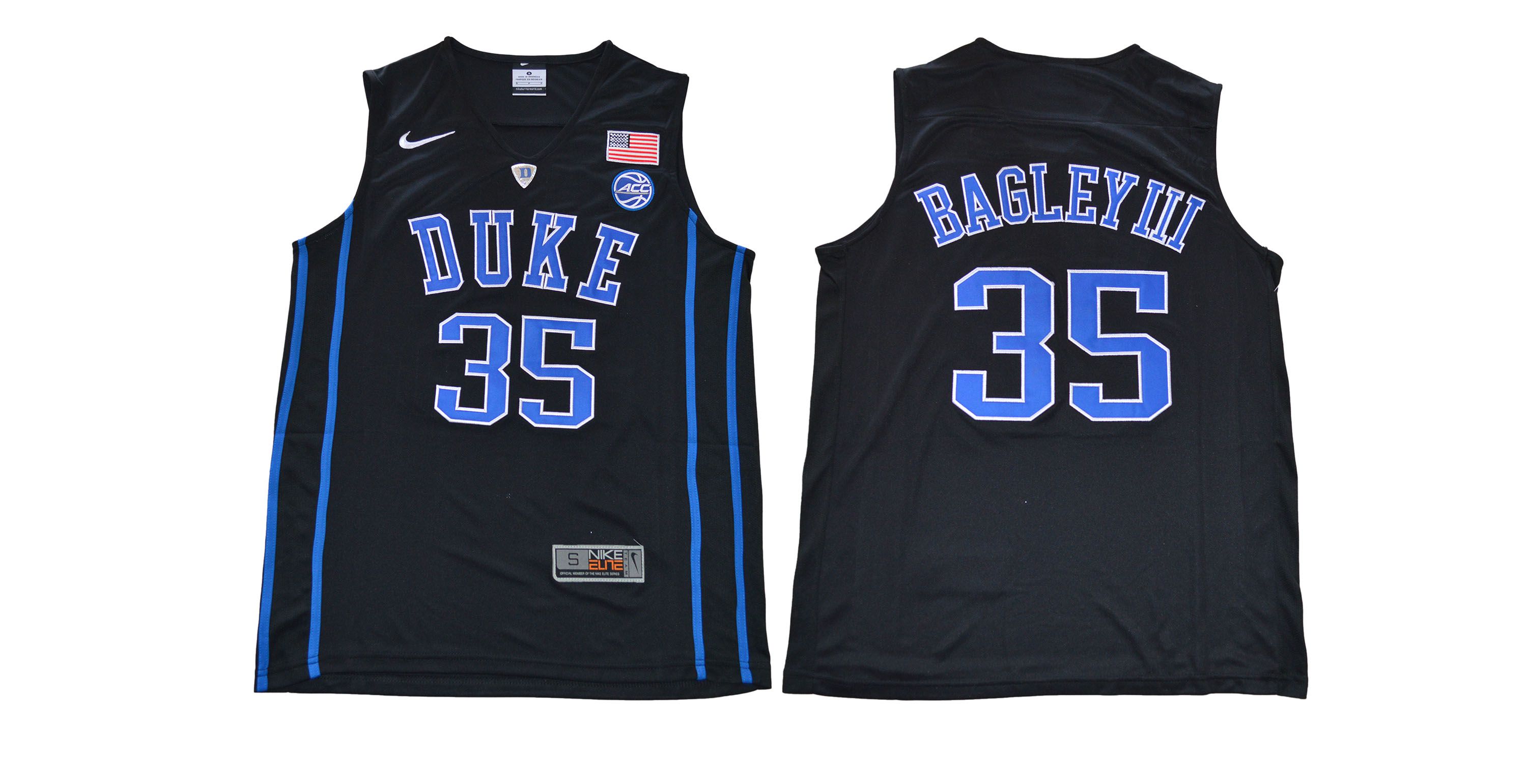 Men Duke Blue Devils 35 Bagleyiii Black NBA NCAA Jerseys